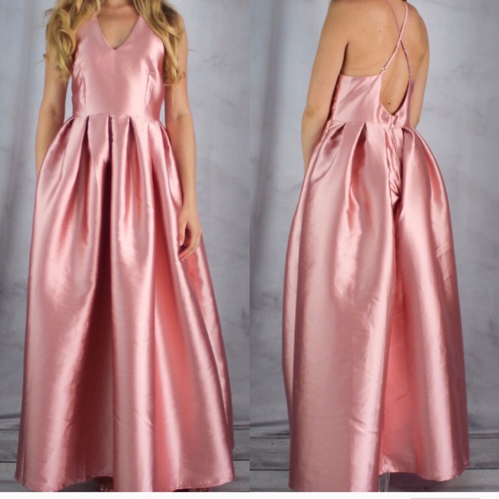 Opened Back Blush Colored Dress